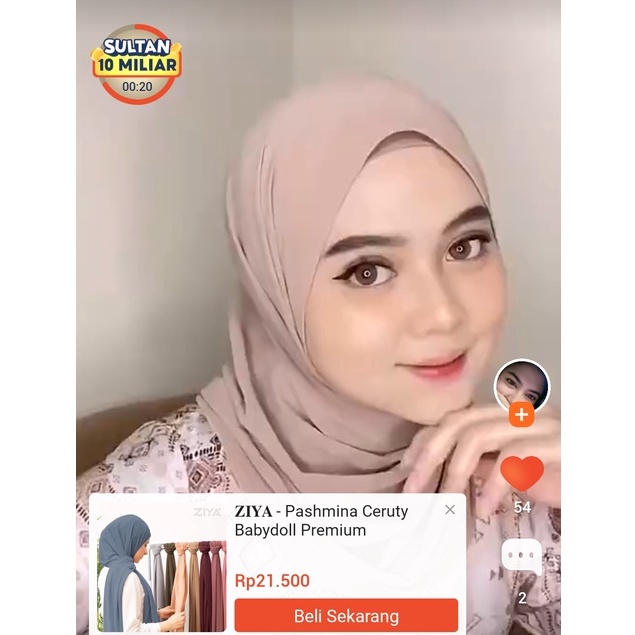 𝐙𝐈𝐘𝐀 - 50 Warna Favorit Pashmina Ceruty Babydoll Premium