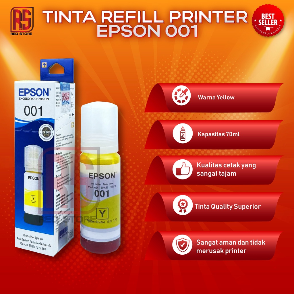 1 SET 4 PCS Tinta Epson 001 For Printer L6190  L6160 L6170 L4150 L4160 Premium