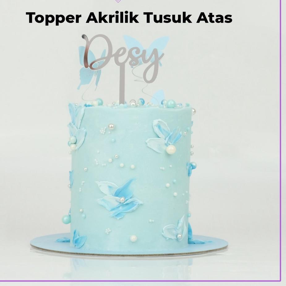 

(O-5.W☛) Topper Cake Custom Nama/Tusuk Depan/Topper Cake Akrilik/Topper Kue/Topper Happy Birthday trending