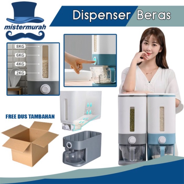 

Jual Dispenser Beras 12 L Otomatis Wadah Tempat Penyimpanan Rice Box 10 KG - Coklat Limited