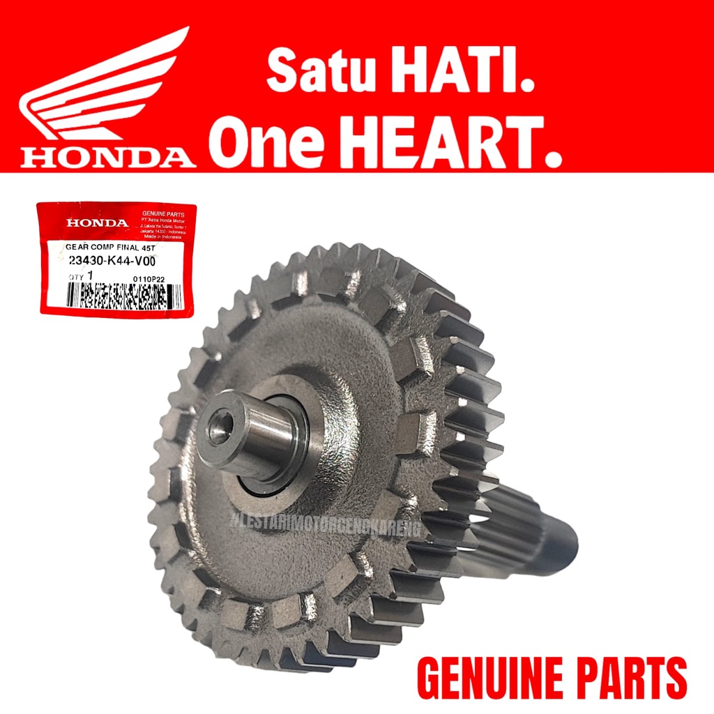 GEAR COMP FINAL 45T BEAT ECO STREET SCOOPY VARIO 110 ESP 23430-K44-V00