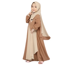 Pakaian anak perempuan - GAMIS ANAK - ASSIFA - SYARI DRESS - warna Coklat Cream usia