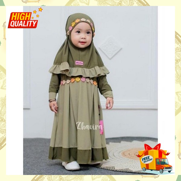 Gamis Kids Muslimah Import Drees Kid'S Lucu Pakaian Ansk Terbaru Gsmes Ank Korea Style Baju Dreas Ki