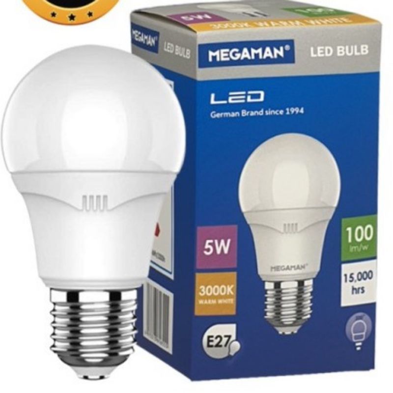 Lampu Ablub Bohlam LED MEGAMAN Putih 3W 5W 7W 9W 12W 18W 25W