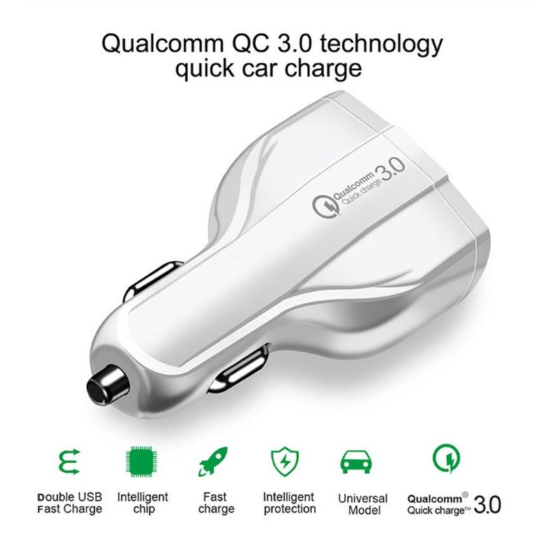 Cesan mobil fast charging 7A 3 port Qualcomm casan motor Nmax PCX Genio universal