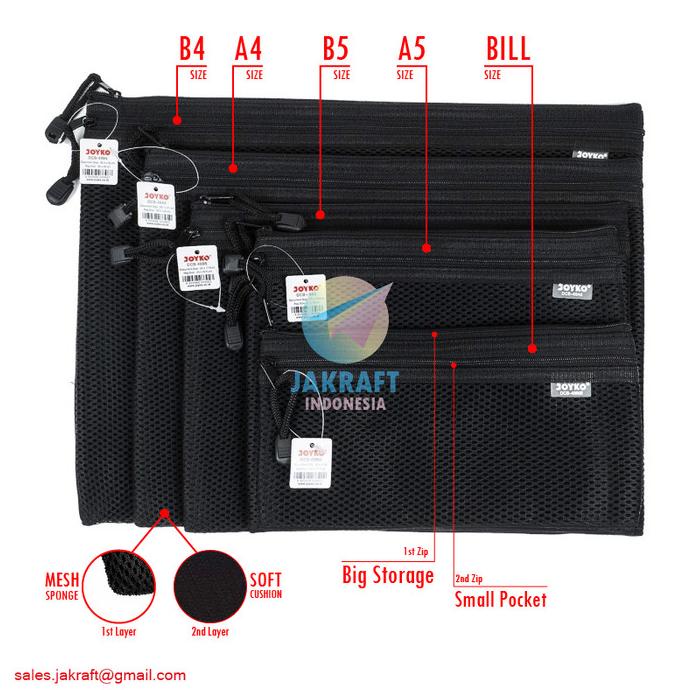 

HRG DISKON Zipper Document Bag B4 JOYKO DCB-49 Laptop Buku Dokumen File F4 & A4