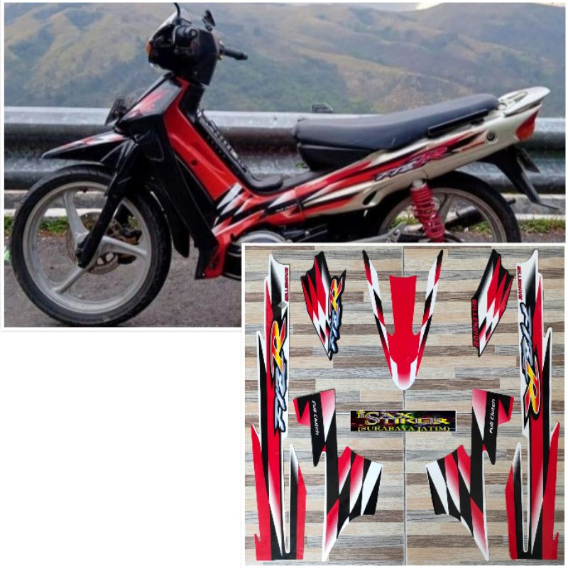 striping original Yamaha F1ZR hitam merah millenium tahun 2000