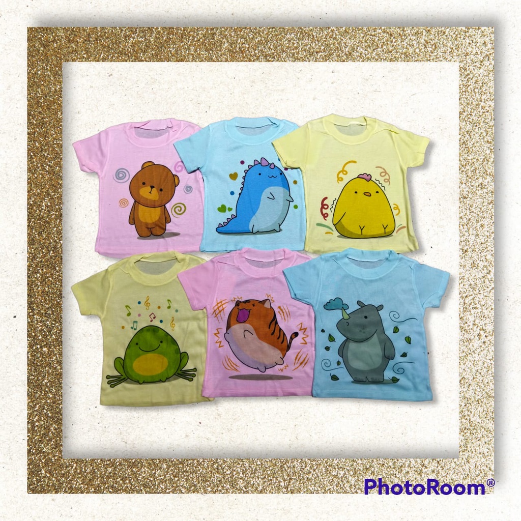 Kaos Oblong Anak Harian Oneck, TEBAL WARNA Motif Karakter Seri Ukuran Lebih BESAR 1 sd 4 thn