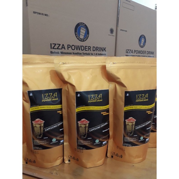 

bubuk minuman varian rasa , bubuk cappucino cincau, Izza powder drink, minuman boba