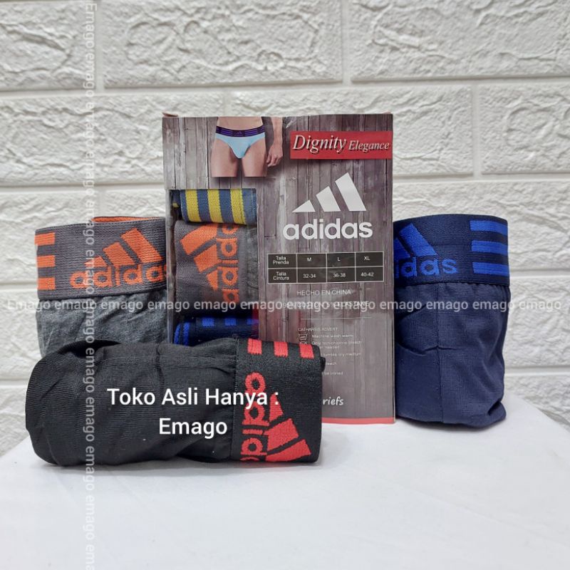 3Pcs Celana Dalam Adidas Celana Dalam Pria Segitiga/Sempak