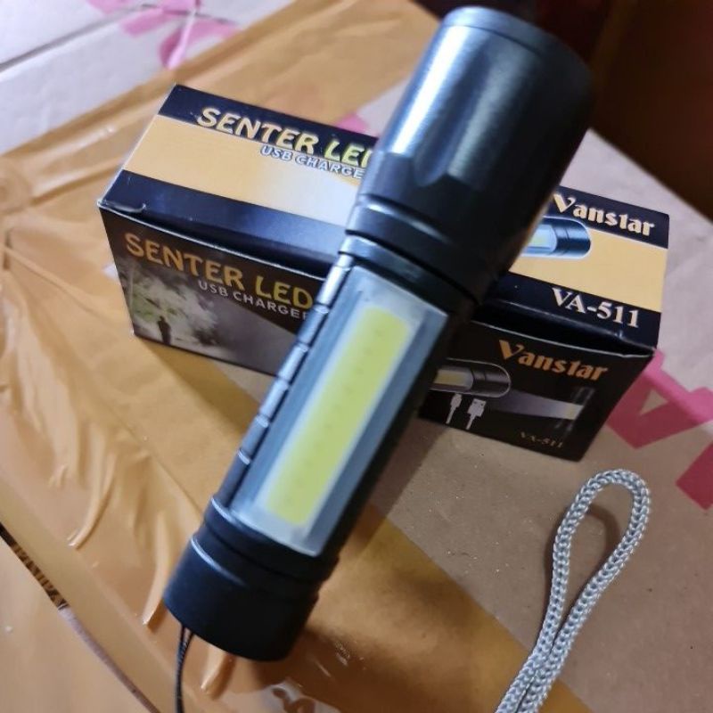 Senter Swat Mini COB ZOOM Rechargeable SUPER TERANG MS 511