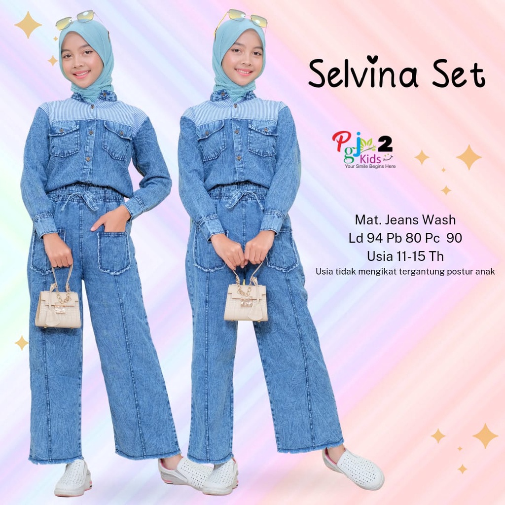 SELVINA SET JEANS ORI PGJ KIDS | Setelan Anak Perempuan