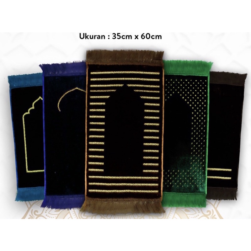 Sajadah Kecil Polos Turkey Velvet Bludru Premium 35x60cm Sajadah Polos Tebal Anak-anak Bludru