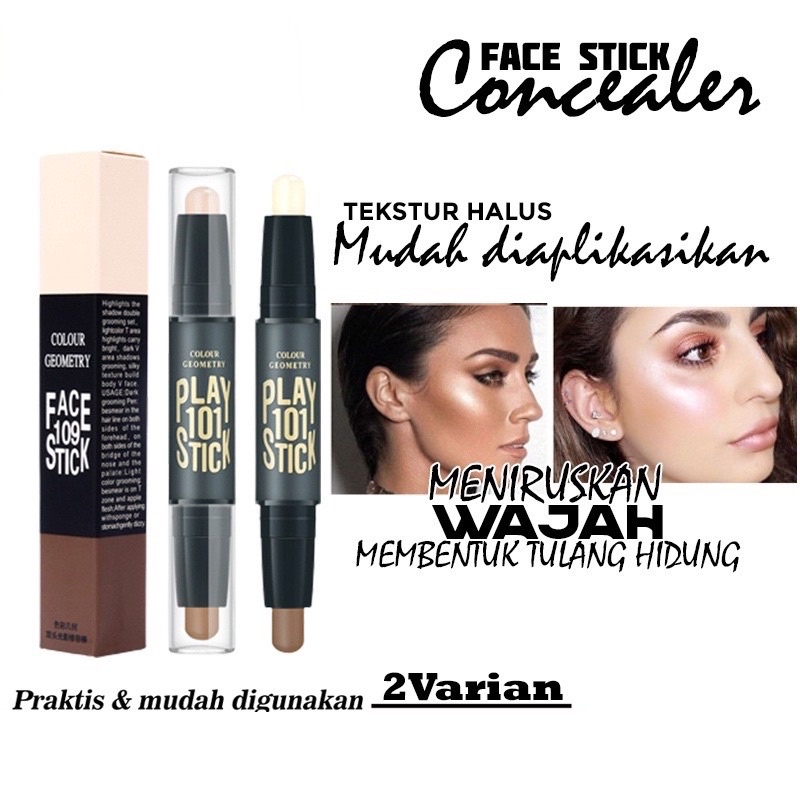 Lameila Colour Geometry Face Stick Contouring Stick Duo Concealer Stick Contour Make up Stick MH