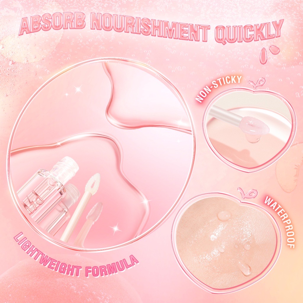 PINKFLASH More&amp;More Moisture Lightweight Lip Oil Moisturize Repair Reduce Wrinkles Multi-use Natural Pinkflash Lip Oil Pinkflash
