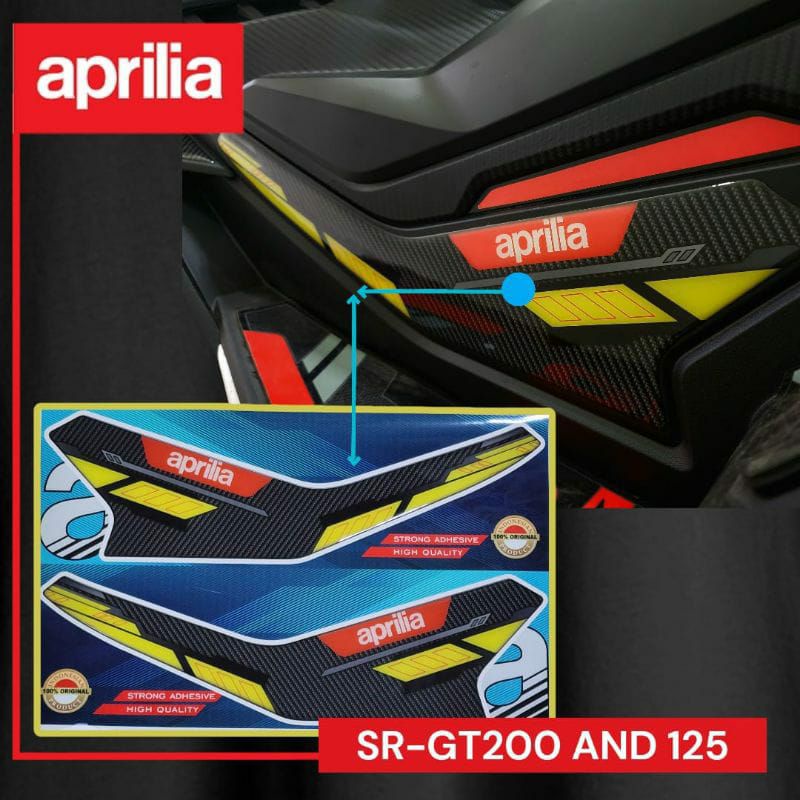 Sticker Sidepad Resin timbul for APRILIA SR-GT200 Premium