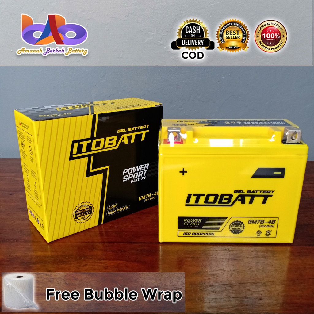 Aki Motor Honda Tiger, Yamaha Nouvo, Scorpio Itobatt GM7B-4B Aki Kering