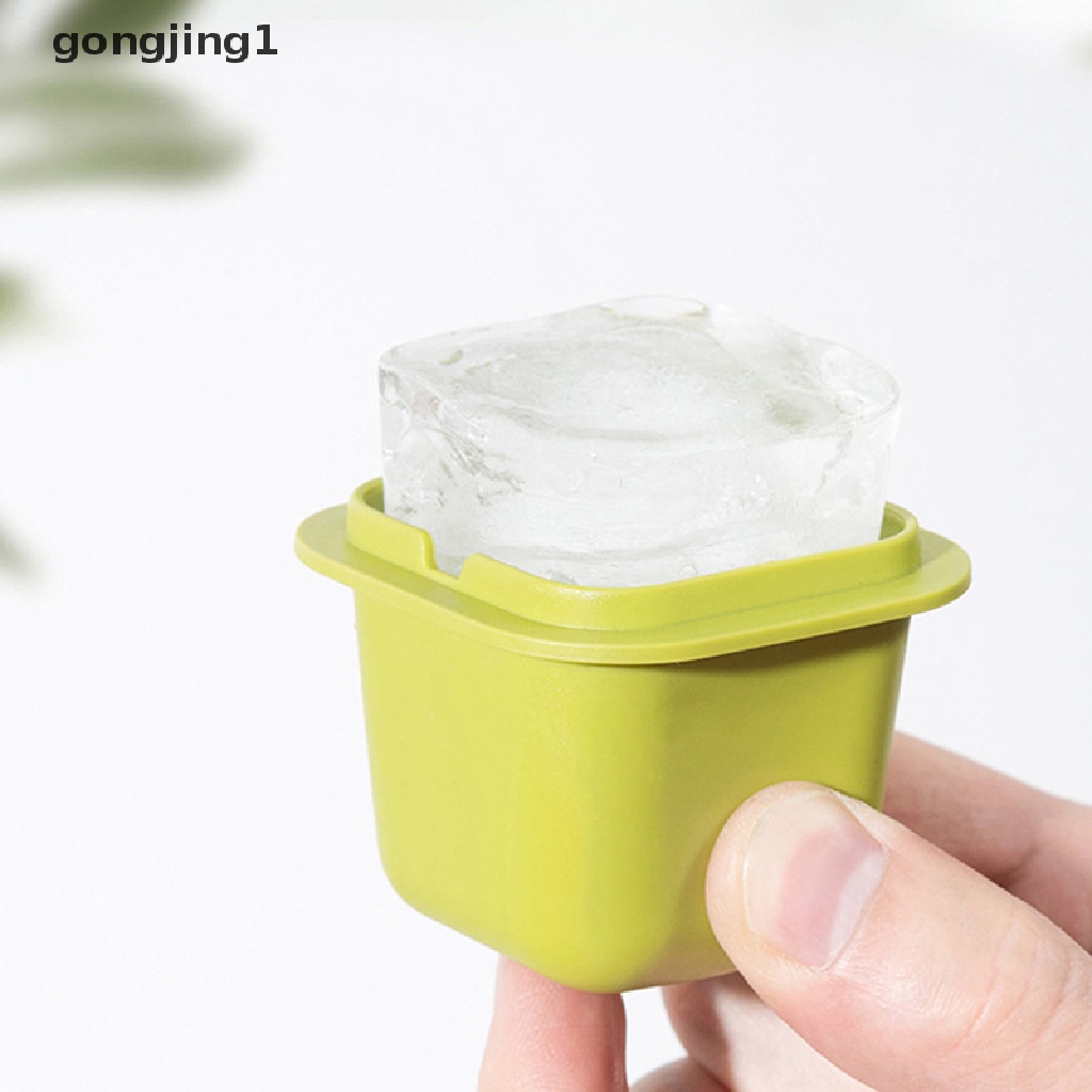 Ggg Square Ice Cube Maker Silicone Cetakan Es Batu Dengan Tutup Reusable Ice Box Frozen Kotak Es Batu Untuk Freezer Minuman Whisky Wine ID