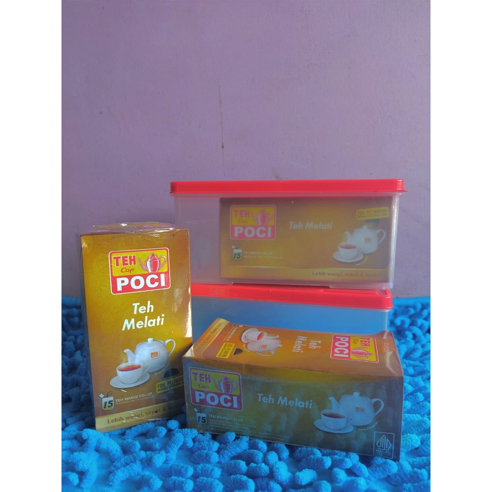 Teh Celup Cap Poci Melati 15 Bags Gratis Tepak Cantik - Teh Poci - Tea Bag