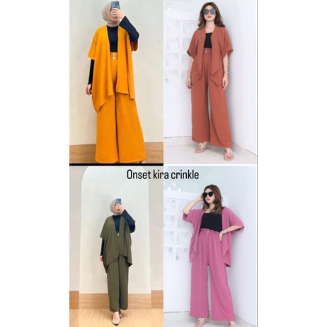 ONE SET KIRA CRINKLE// OUTER & KULOT AIRFLOW CRINKLE///Setelan cringkel wanita