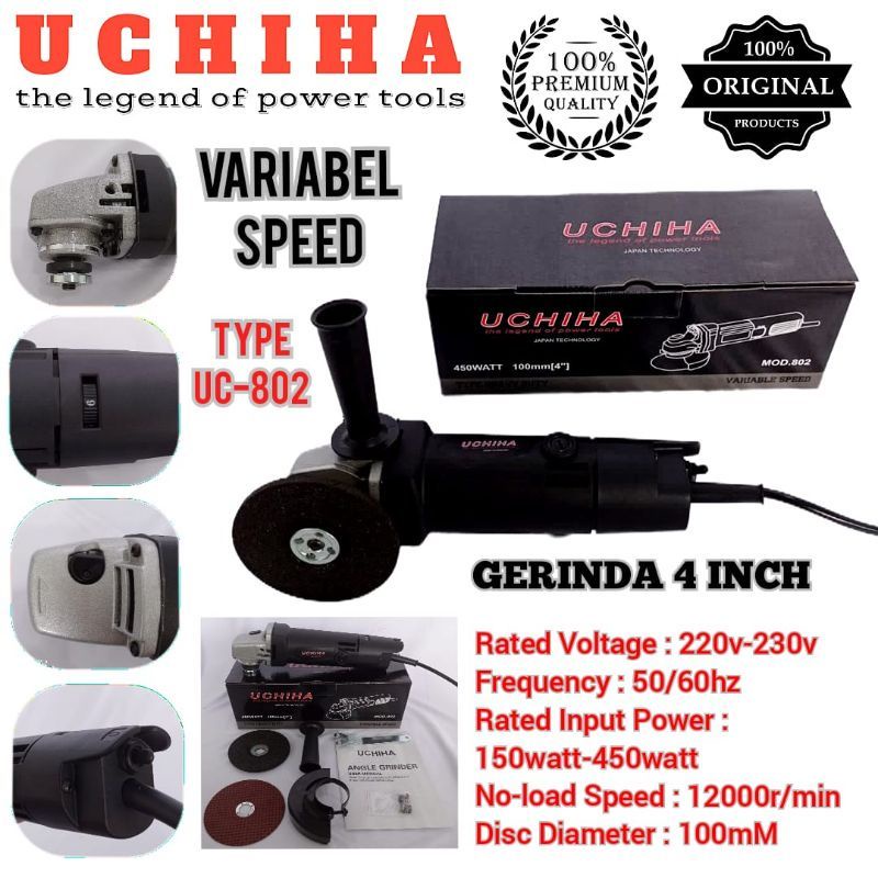gerinda/grinda listrik uchiha uc802 dimer/pengatur kecepatan new 2023