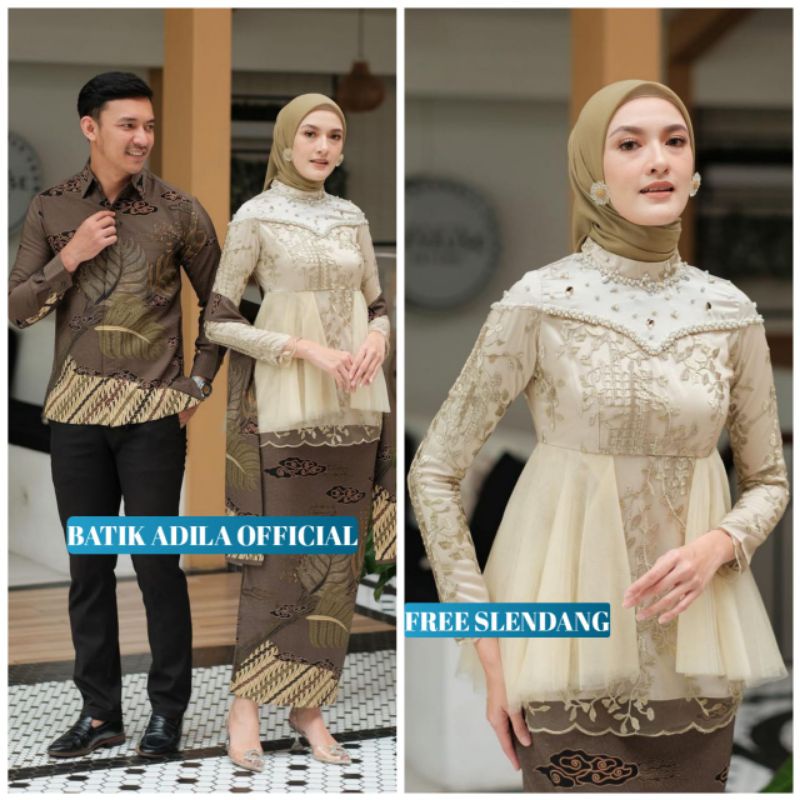 Couple Kebaya Modern Baju Wisuda Tunangan Lamaran Terbaru Baju Batik Brokat Couple Ameera