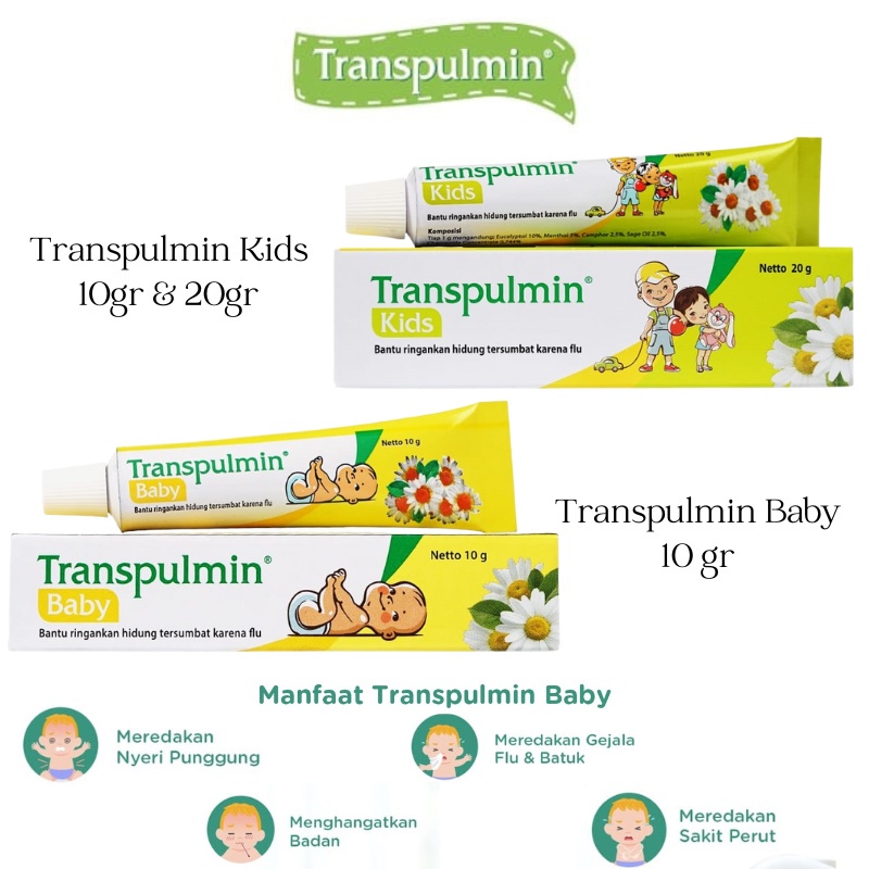 TRANSPULMIN BABY / Transpulmin KIDS Balsam Bayi Anak 20 Gr / 10 Gr (meringankan hidung tersumbat karena flu) remason anak