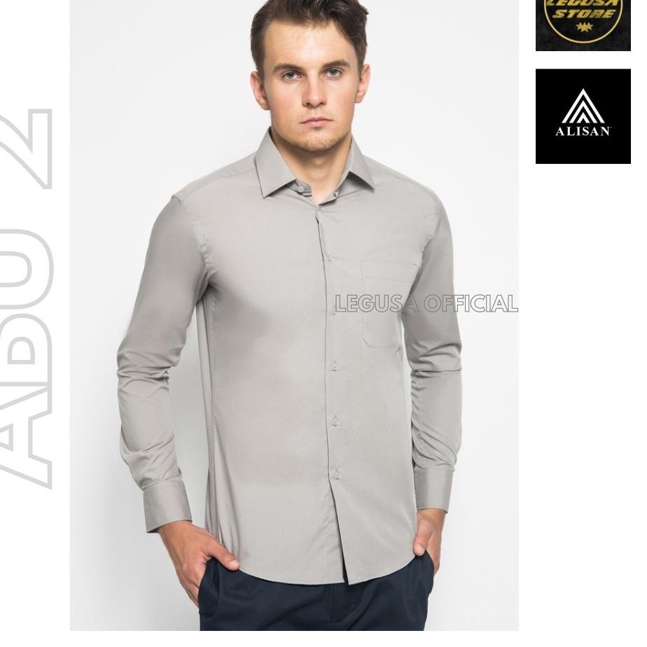Terbaru Kemeja Alisan Lengan Panjang Kemeja  Pria Alisan SLIMFIT/REGULER Polos
