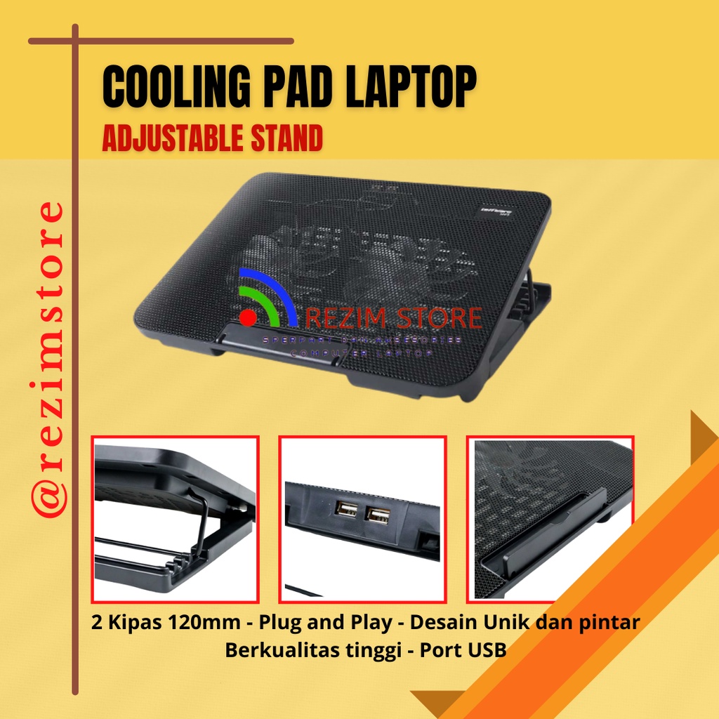 Pendingin notebook cooler coolingpad - N99 kipas pendingin laptop 2 kipas cooling pad laptop cooling