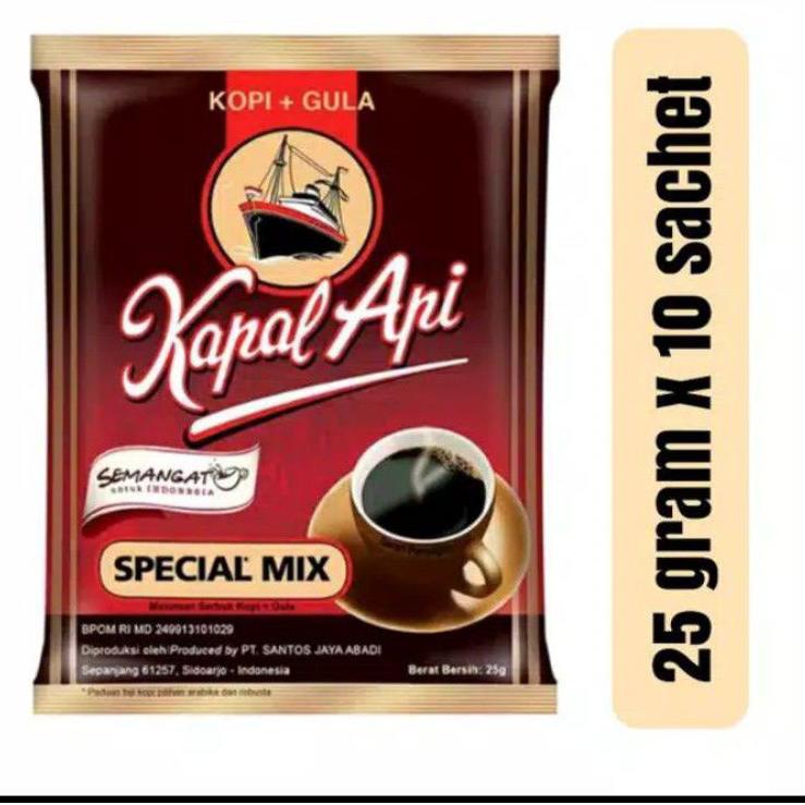 

Terbaru 3.3 Kopi Kapal Api Spesial Mix Kopi Plus Gula 1 Renceng ( 10 Sachet )