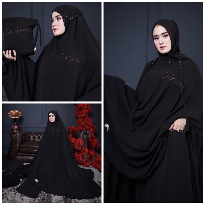 NEW‼️ALESHA  mukena by cahwa mukena 2in1 jumbo swaroski