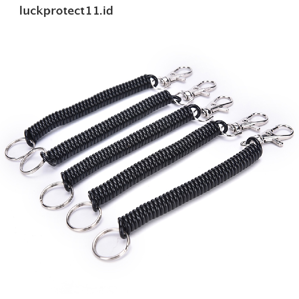 /Fashion Hot//// 2taktical Retractable Plastic Spring Tali Elastis Securit Gear Alat Hiking Camping Gantungan Kunci.