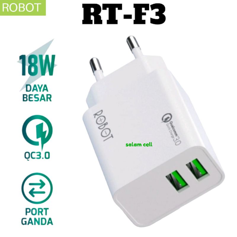 Charger Hp Robot RT-F3 Quick Charging 18W Dual Port Charger Garansi Resmi