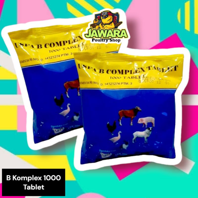 VITAMIN B KOMPLEK USFA BCOMP 1000 Tablet untuk Ayam Sapi