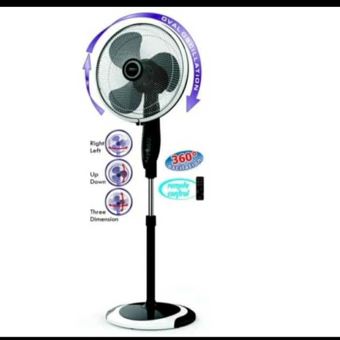 Maspion Kipas Angin Berdiri Remote 16 Inch Oscilation Fan 360⁰ F 1625RC 1625 RC F1625RC Putar 360 Derajat