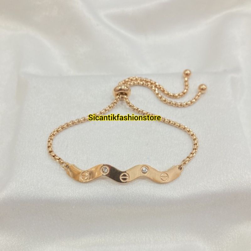 GELANG SERUT WANITA ASLI TITANIUM TERBARU TRENDING ANTI KARAT SELAMANYA GELANG TANGAN WANITA MODEL SERUT PERHIASAN KOREA KEKINIAN TRENDING LAPIS EMAS 18K GELANG SERUT GOLD