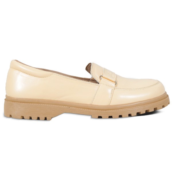 Sepatu Slip On Wanita Trendy V 1621 Brand Varka Sepatu Kasual Wanita Kuliah Kerja Hangout - Krem