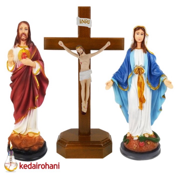 Jual Inri Promo Murah Salib Set cm 27 Patung Corpus Duduk Yesus Maria ...