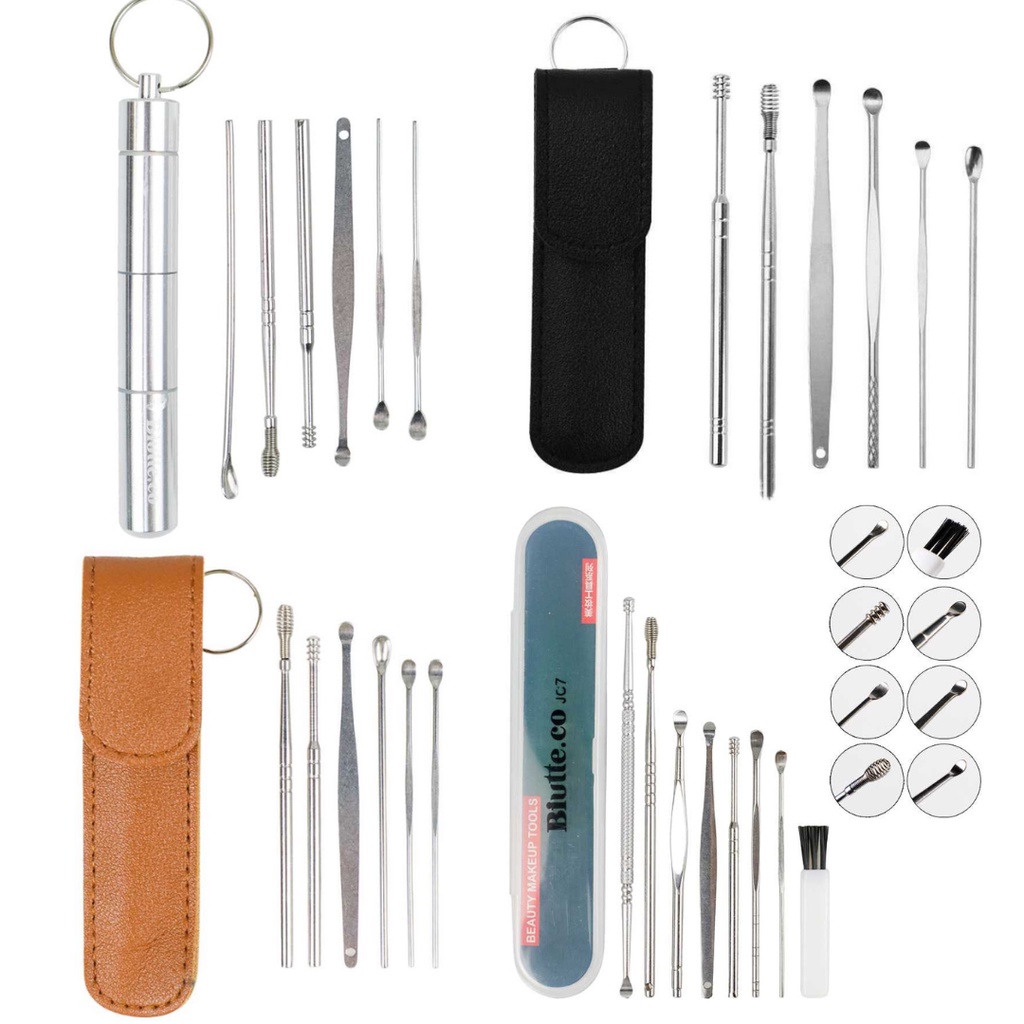 Pembersih Telinga Korek Kuping Ear Spoon Set Tool 6pcs 7pcs 9pcs Alat korek kuping telinga pembersih