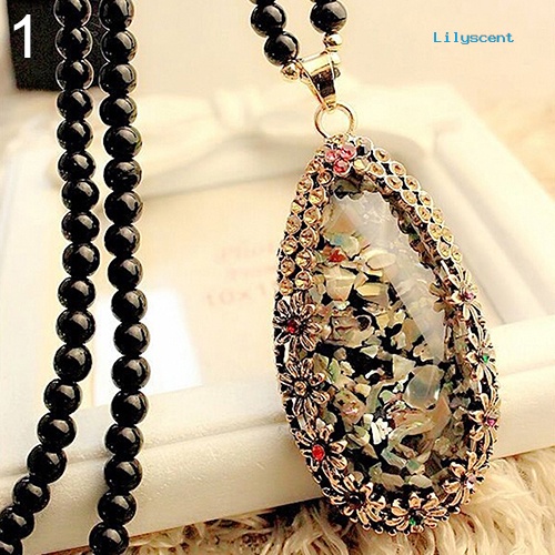 [LS] Colorful Shell Faux Opal Statement Bib Pendant Kalung Rantai Hadiah