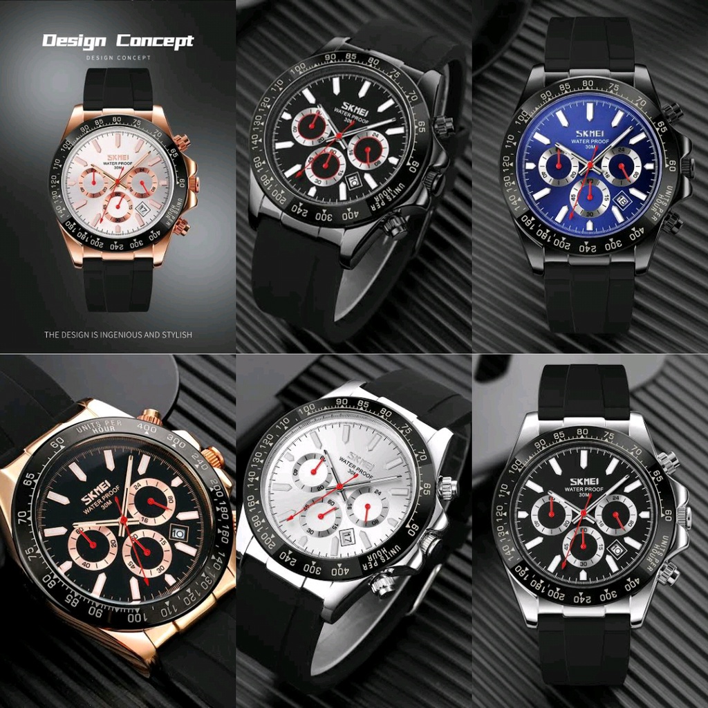 PENGIRIMAN INSTANT -- Jam Tangan pria skmei 9275 silicone rubber water resist original