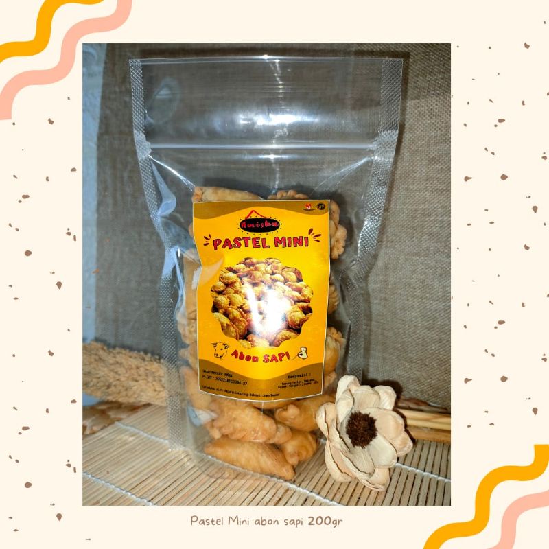 

Makanan ringan pastel kering abon sapi cemilan sehat 200Gr