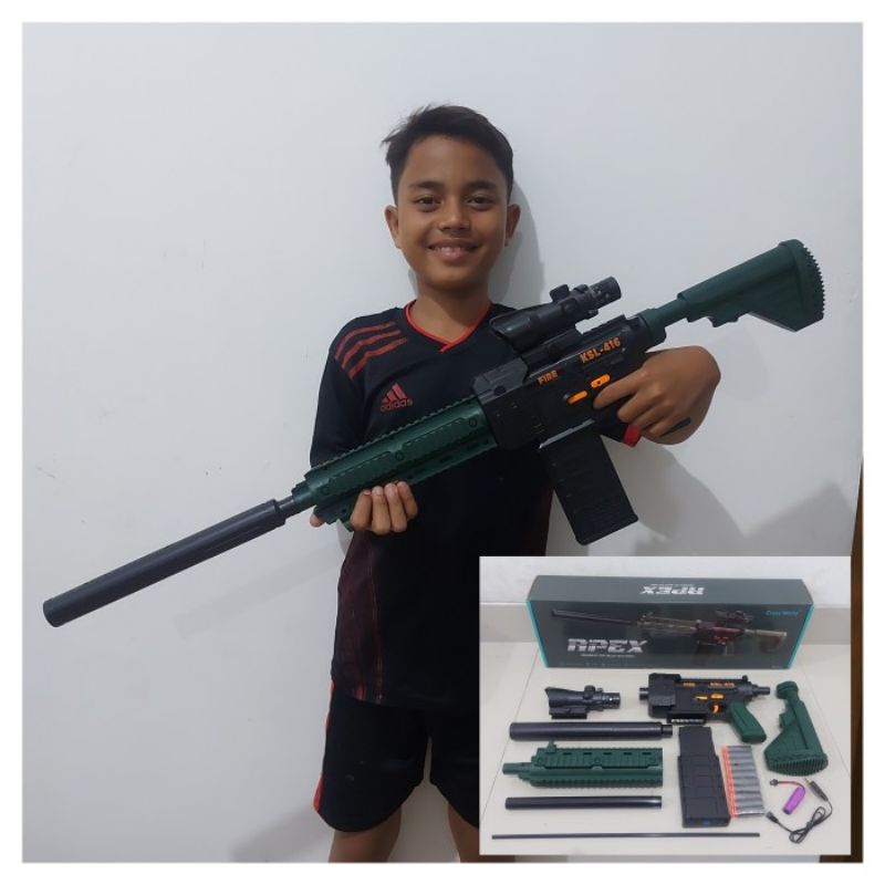 Mainan Tembakan Nerf Semi Auto Baterai - PistolanTembak Batre Anak Laki Cowok