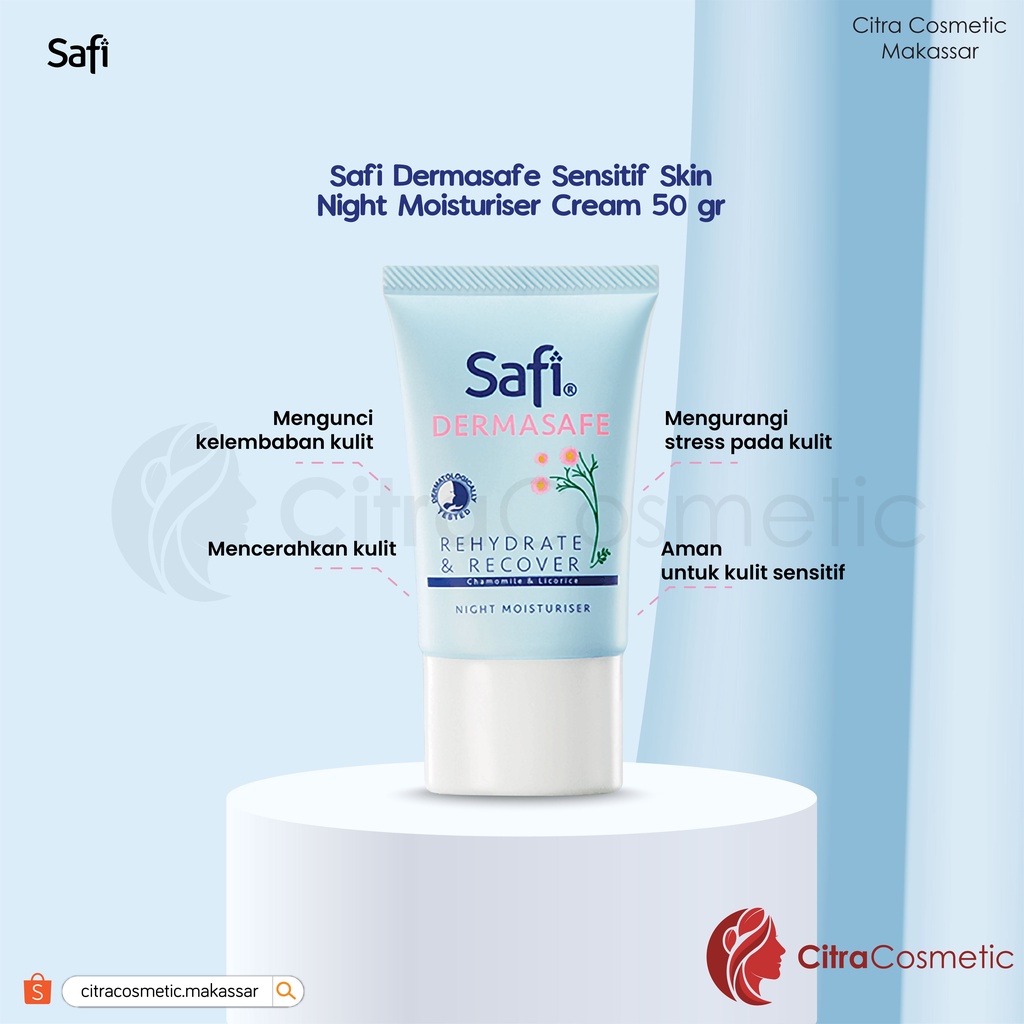 Safi Dermasafe Series | Mild &amp; Gentle Gel Cleanser | Gentle Care Mousse Cleanser | Hydrate &amp; Refresh Booster Mist | Rehydrate &amp; Recover Night Moisturiser