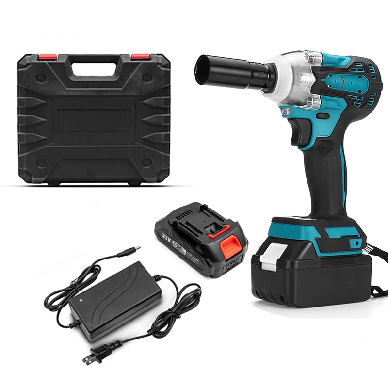 Cordless Impact wrench 2 baterai cordless mesin pembuka baut ban bor set impak buka motor mesin bor untuk baut mobil