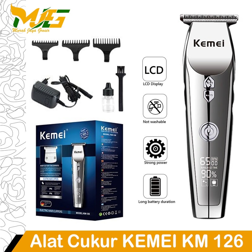 Alat Cukur Rambut Kemei KM-126 Mesin Pangkas dan Potong Rambut Cas Clipper Cordless