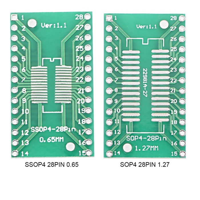 PCB Converter Smd 0.65mm/1.27mm SOP4-28Pin/SSOP4-28Pin To 2.54mm DIP