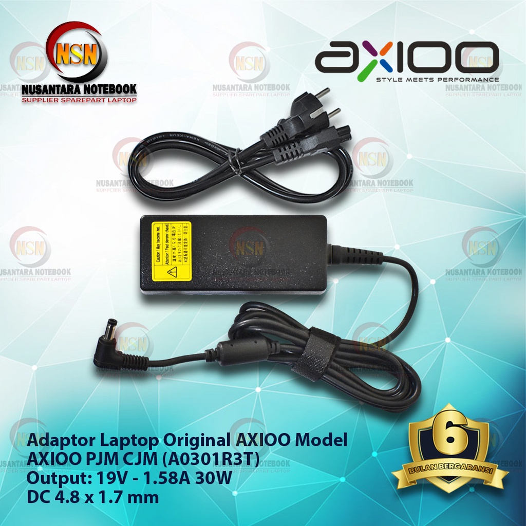 Adaptor Charger Original Hipro 19V - 1.58A For Laptop Axioo PJM CJM