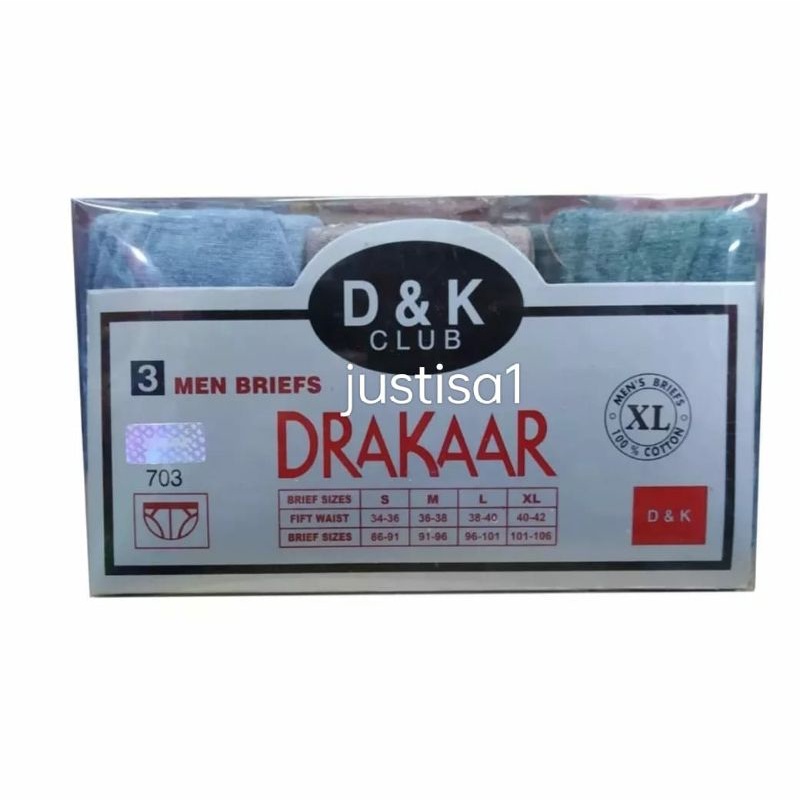 DRAKAAR MIKA CD PRIA katun sekotak isinya 3 pcs Celana Dalam Pria Dewasa CD Pria Dewasa Sempak Pria