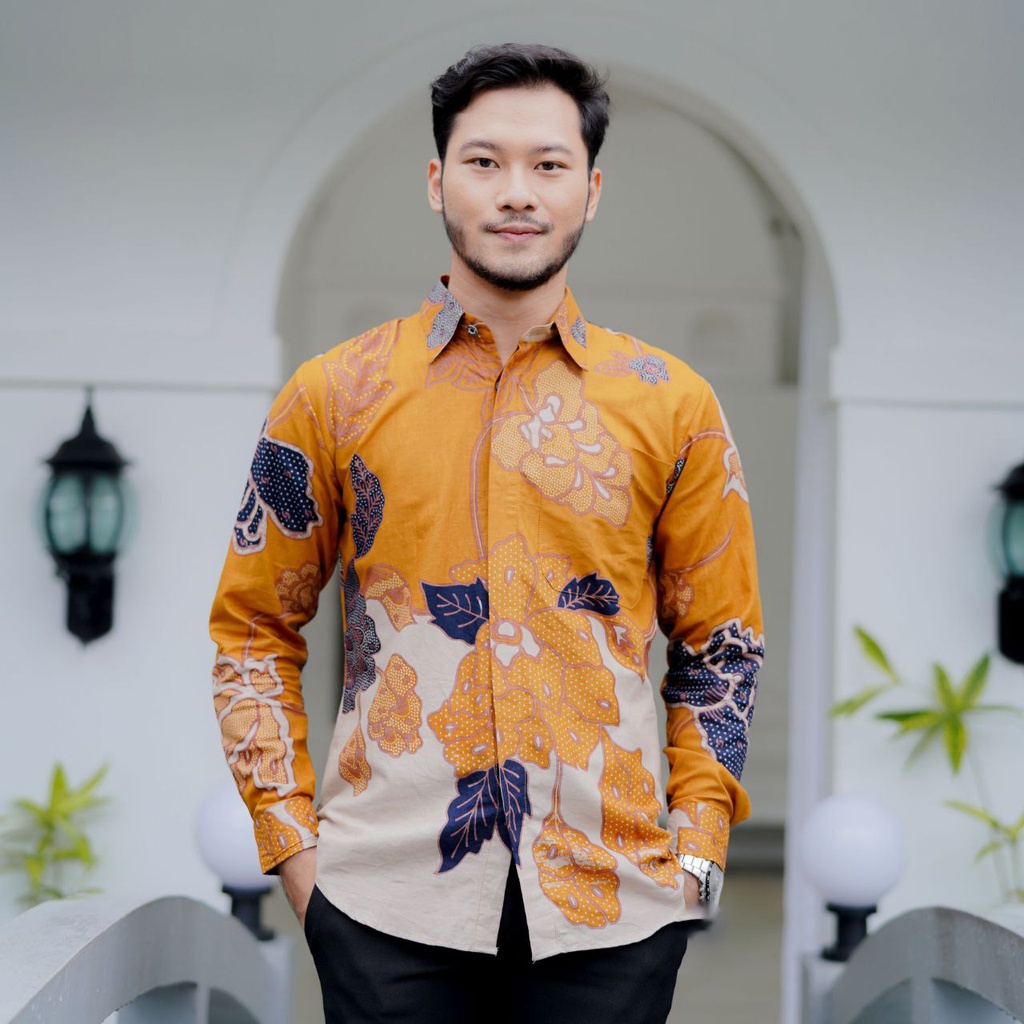 KEMEJA BATIK PRIA LENGAN PANJANG SIZE M L XL XXL